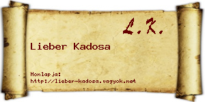 Lieber Kadosa névjegykártya